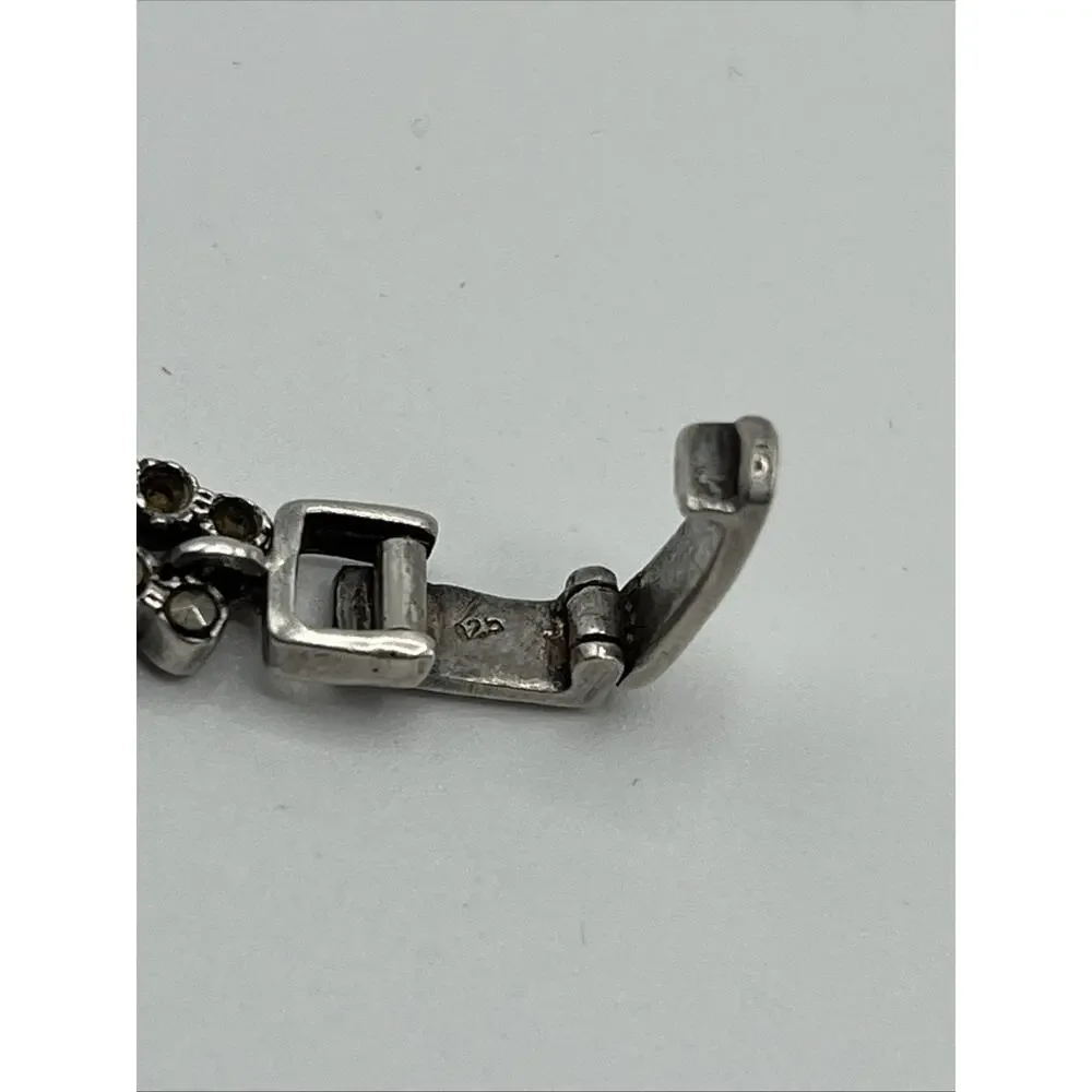 sterling silver garnet bracelet Marcasite Damaged Repair Parts Missing Stones